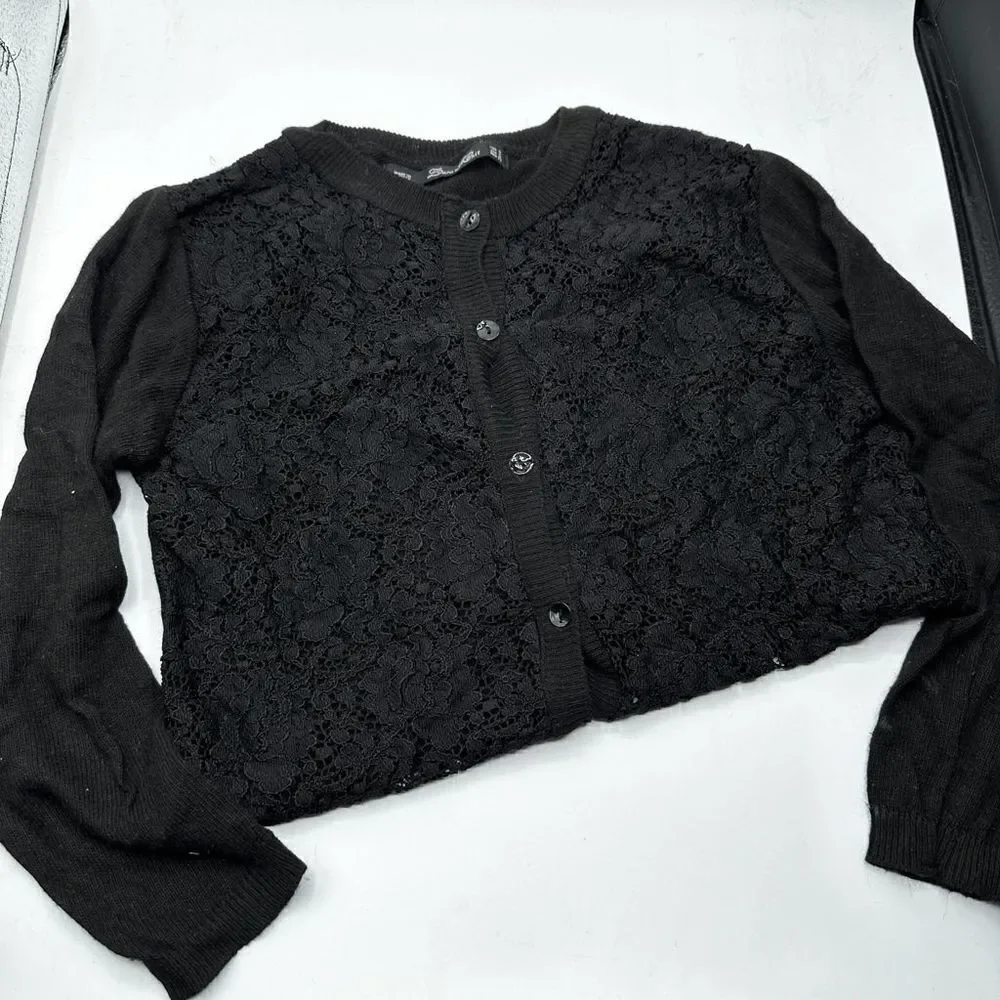 Zara Black Crochet Lace Cardigan - Size S